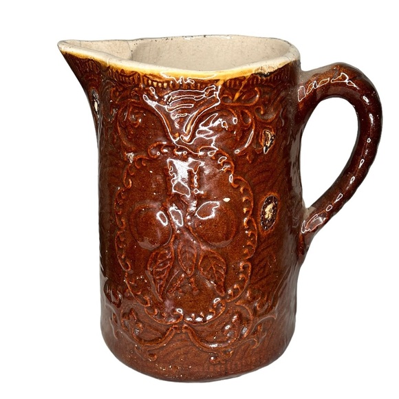 Vintage Brown Pottery Pitcher - Picture 1 of 7